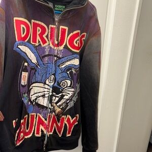 Cheifin heavily “ drugz bunny “ hoodie